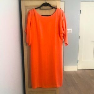 Peach silk, size 10, buttons in back, silk dress